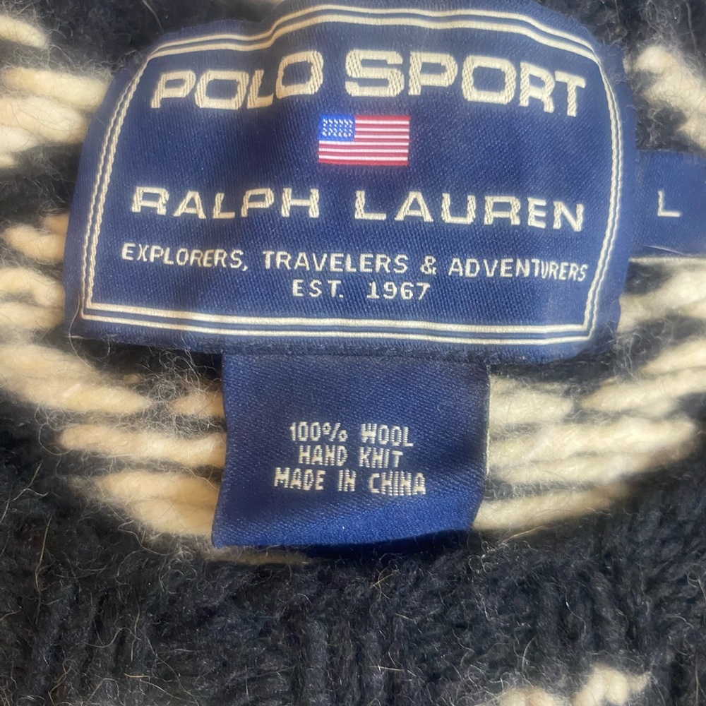 Polo Sport Ralph Lauren 100% wool Sweater size L - Picture 8 of 8